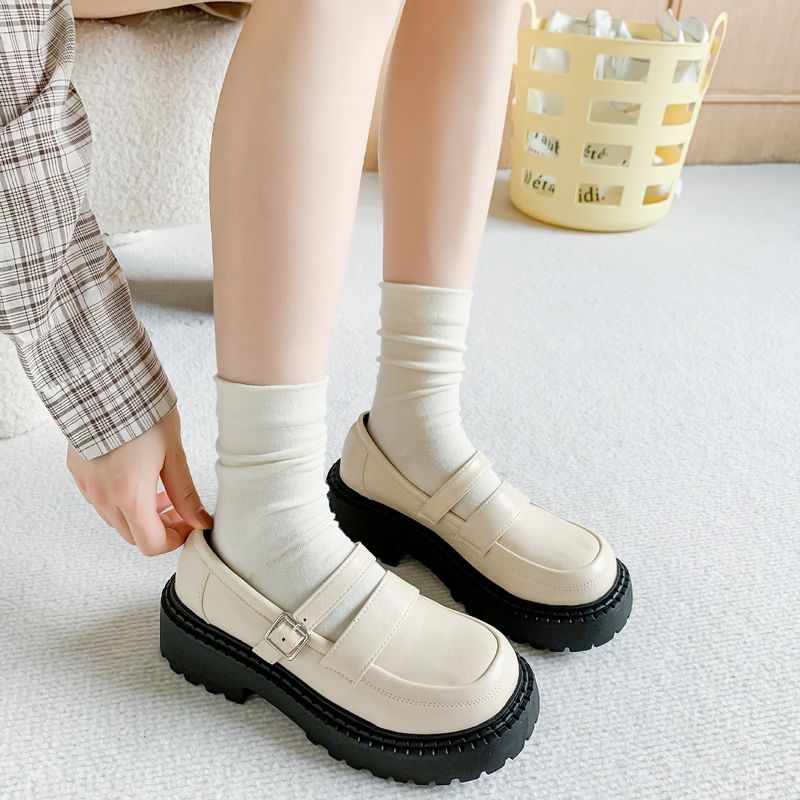 White Slouch Socks For Women, Spring And Autumn New Style, Solid Color Long Tube Seamless Non-Tightening, Postpartum_voghion.com