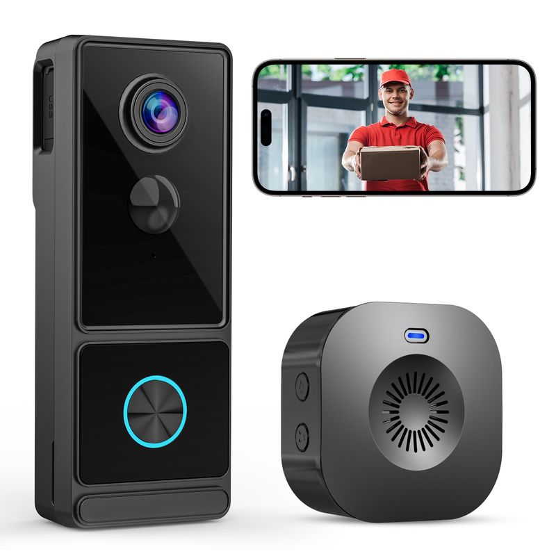 Visuele deurbel, draadloze camera, thuis-wifi, high-definition infrarood, nachtzicht, intercom, intelligente afstandsbediening_voghion.com