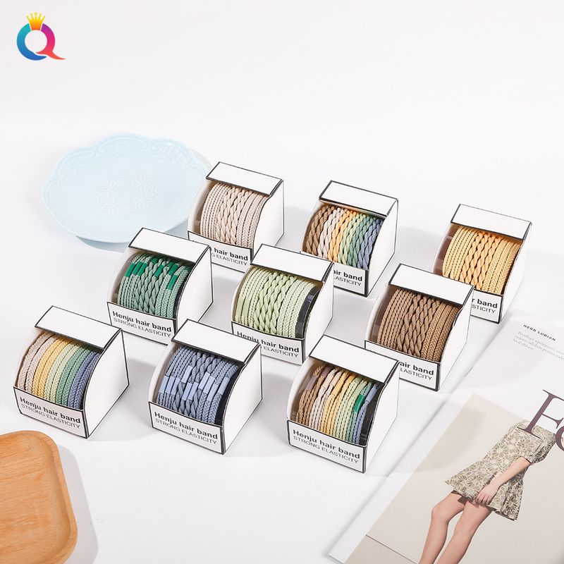 Set di 60 elastici per capelli - Colori e stili assortiti, elastici per capelli in tessuto morbido per donne e ragazze, elastici per capelli intrecciati e a spirale, elastici per coda di cavallo antiscivolo_voghion.com