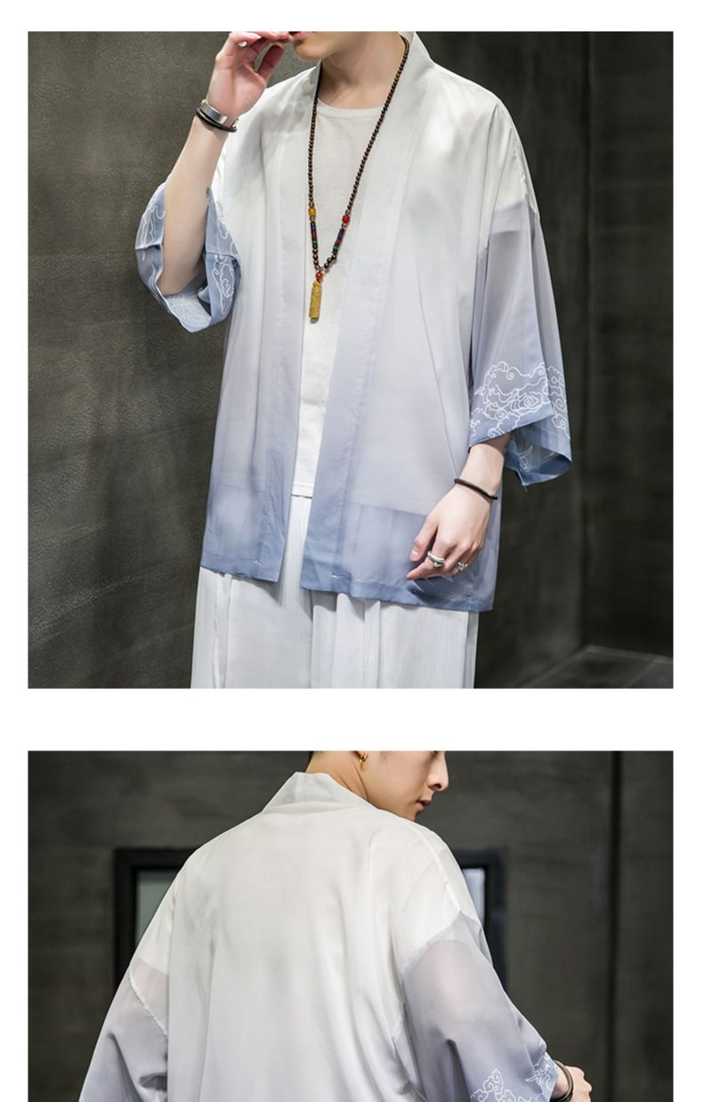 Costume Han chinois en mousseline de soie, vêtements de protection solaire de printemps et d'été anciens_voghion.com