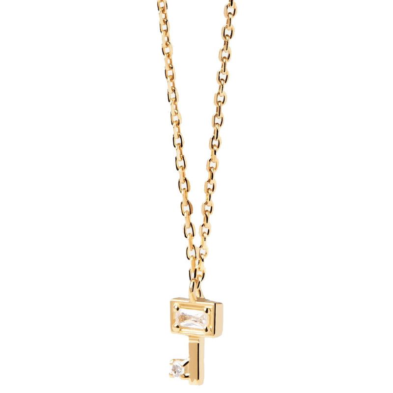 Diamond Lock Heart Key S925 Sterling Silver Necklace Niche Design Sense Light Luxury High End_voghion.com
