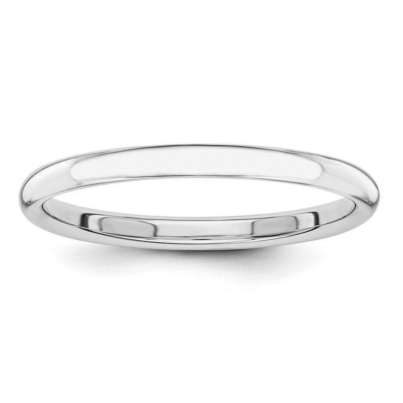 10K White Gold Polished 2mm Stackable Band Size 4_voghion.com