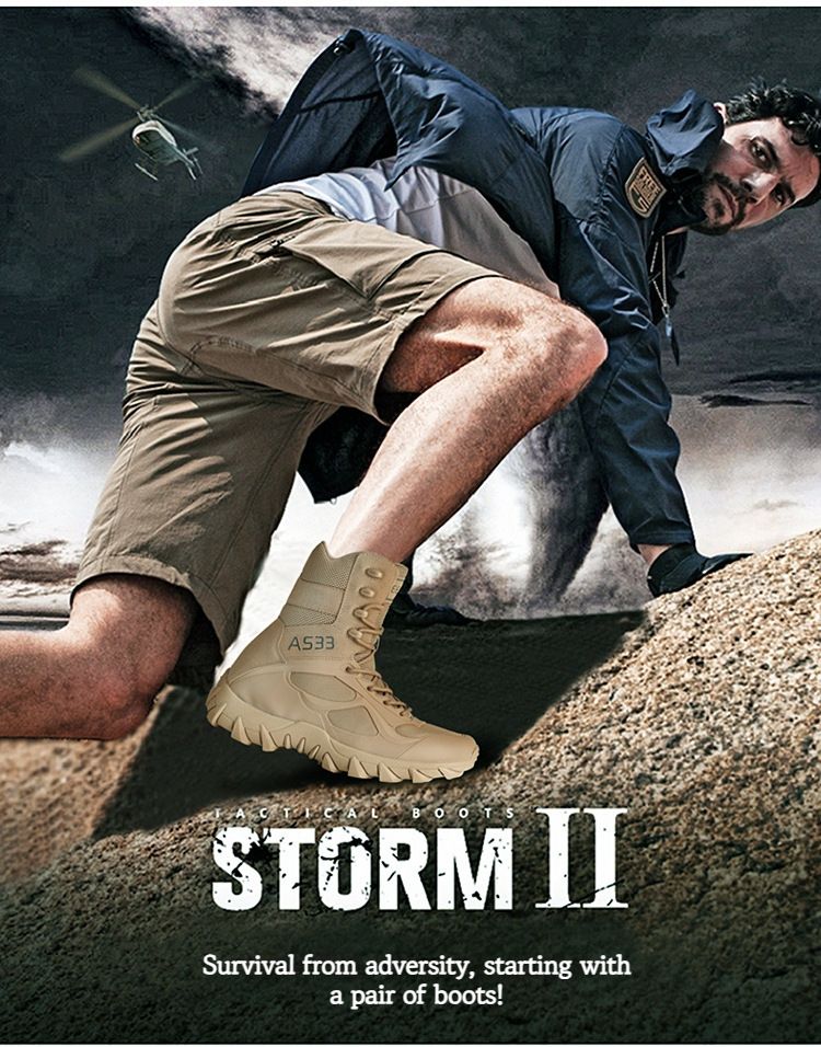 Stivali da combattimento alti da uomo di grandi dimensioni, stivali da trekking per attività all'aperto, da salvataggio, da combattimento a terra, da allenamento, da campeggio, da alpinismo, da uomo_voghion.com