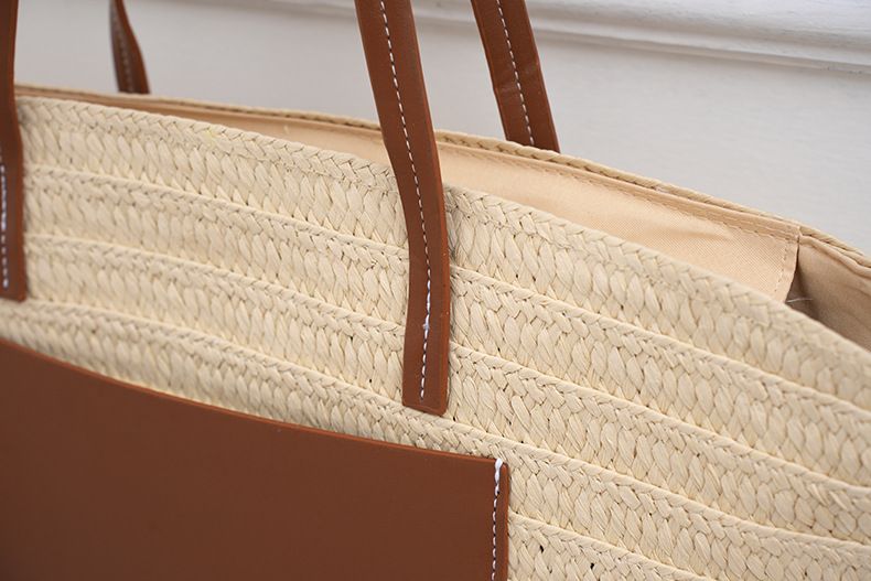 Borse da donna Borsa a tracolla intrecciata fresca e dolce Borsa di paglia Borsa tote alla moda e semplice Borsa da viaggio per tutte le occasioni Borsa da viaggio per le vacanze al mare_voghion.com