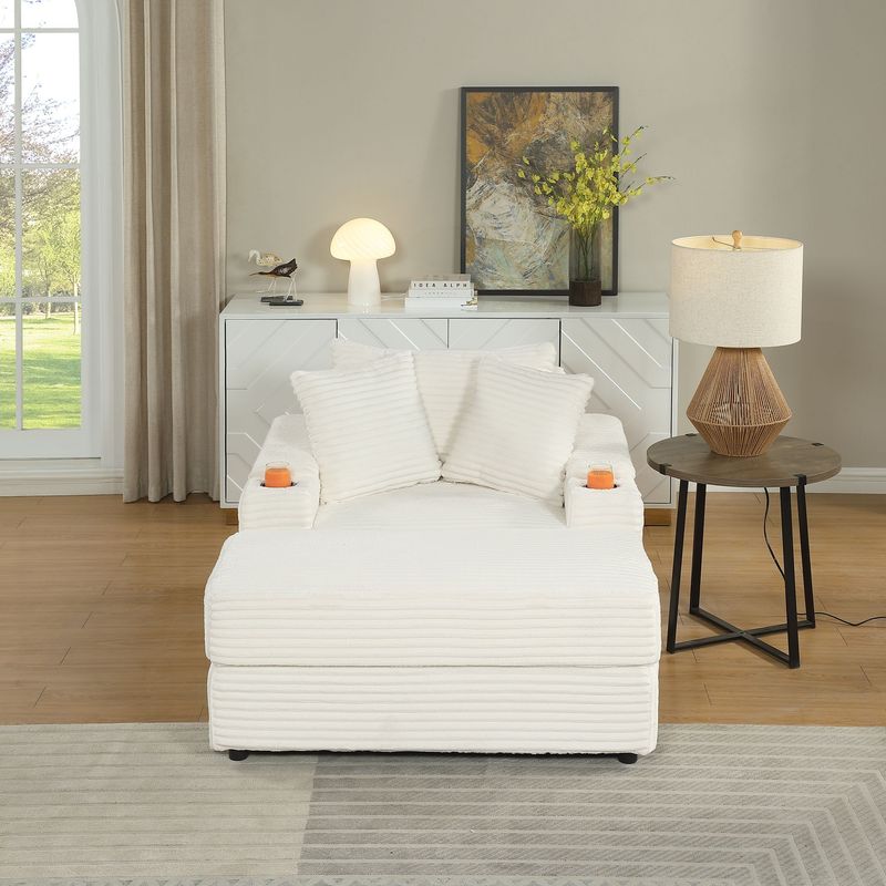 sofa With 2 Toss Pillows And A Ottoman ,Comfy Sofa- Deep Seat Couch For Living Room_voghion.com