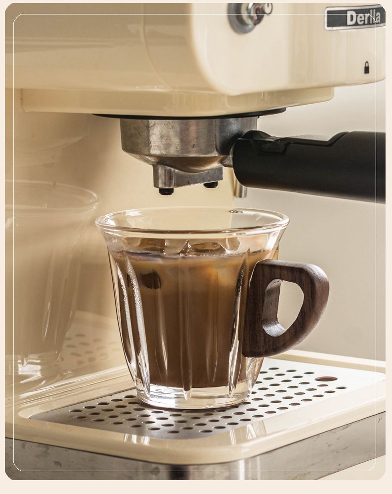 Cross-Border Hot Selling Preferred Glass Coffee Set With Wooden Handle Holder Insulated Cup Wholesale_voghion.com