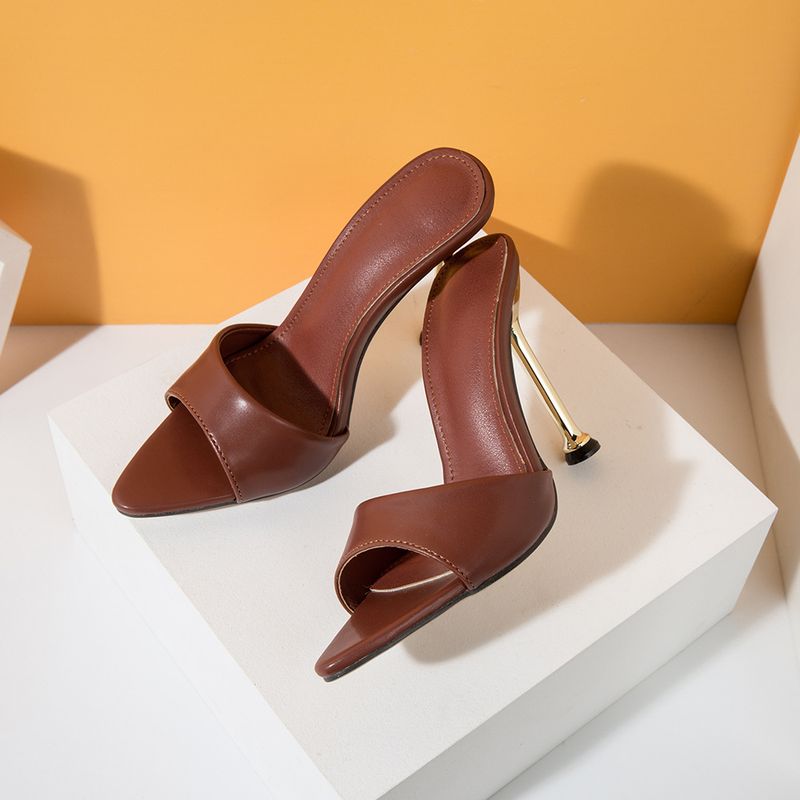 New Pointy Electroplated High Heel Sandals_voghion.com