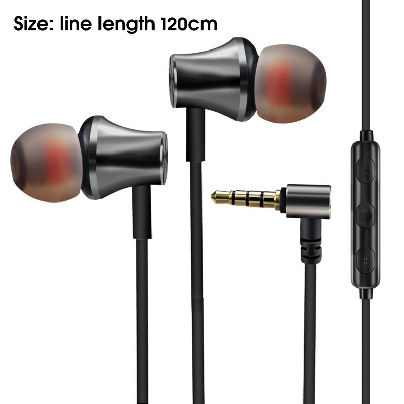 Wired Earphone Line Control L-shaped Plug Type-C/3.5mm Mega Bass In-ear Sports Earbud for Phone_voghion.com