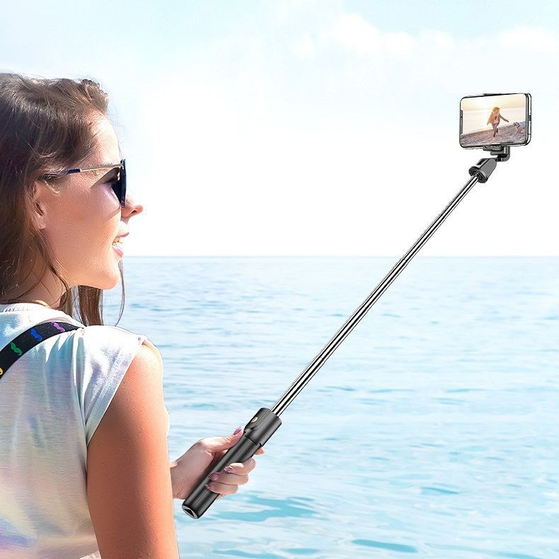Mobile Phone Bluetooth Selfie Stick Live Bracket, Specification: K10S (With Fill Light White)_voghion.com