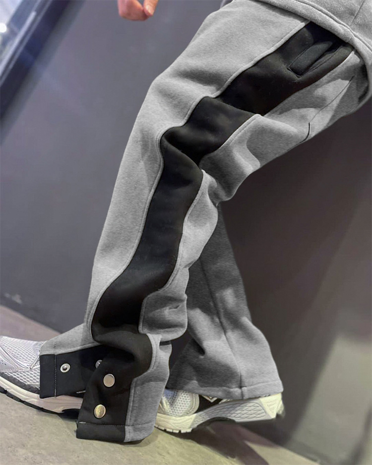 Spring and Autumn Men's casual brand loose oversized sports trendy color matching straight tube fashionable versatile_voghion.com