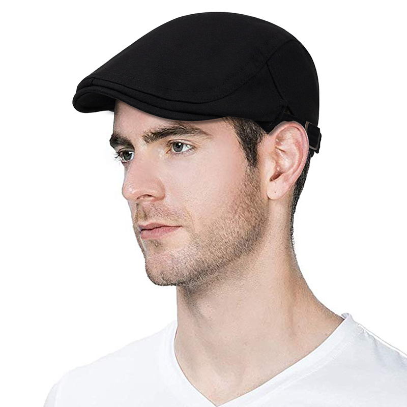 Berretti da uomo nuovi in cotone Berretti piatti vintage britannici Gatsby Uomo Solido Grigio Nero Primavera Autunno Inverno Cappelli da pilota regolabili_voghion.com