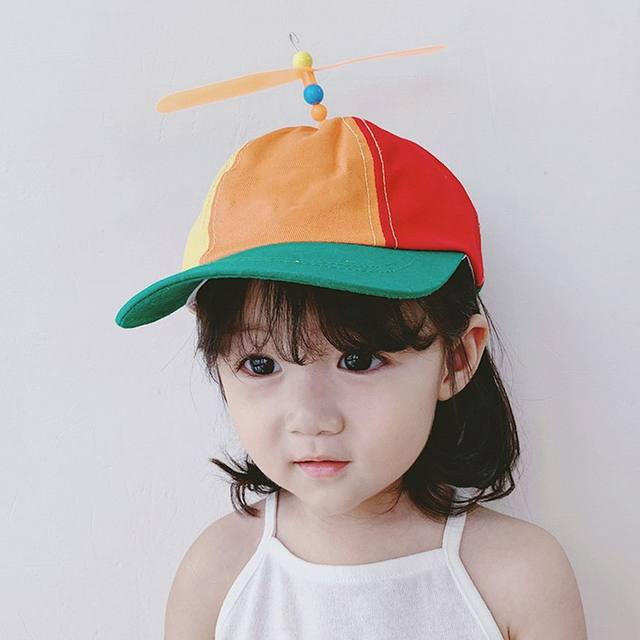 Gorra de bambú con diseño de libélula y arcoíris para el sol, divertida aventura, sombrero para papá, diseño de hélice de helicóptero para niños, niñas y adultos_voghion.com