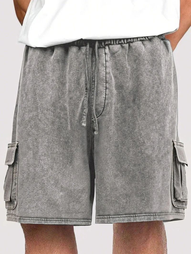 Stylische Cargo-Shorts für Herren mit Kordelzug und mehreren Taschen – dehnbare Freizeitshorts aus Baumwollmischung für den Sommer_voghion.com
