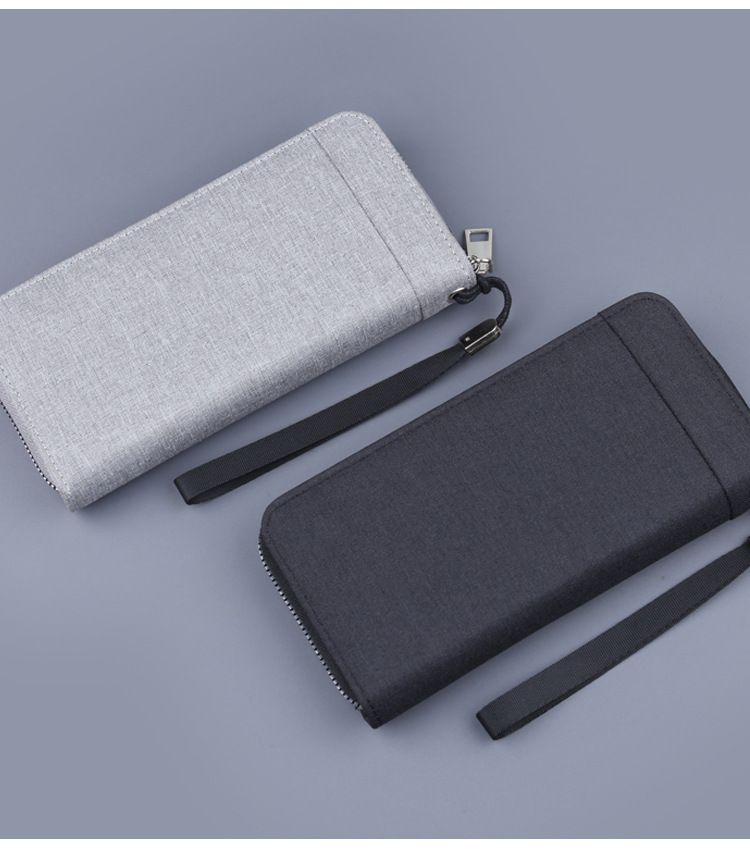Canvas portemonnees voor heren, lange clutches, clutches met rits voor heren, telefoontasjes voor heren, denim casual portemonnees met grote capaciteit._voghion.com