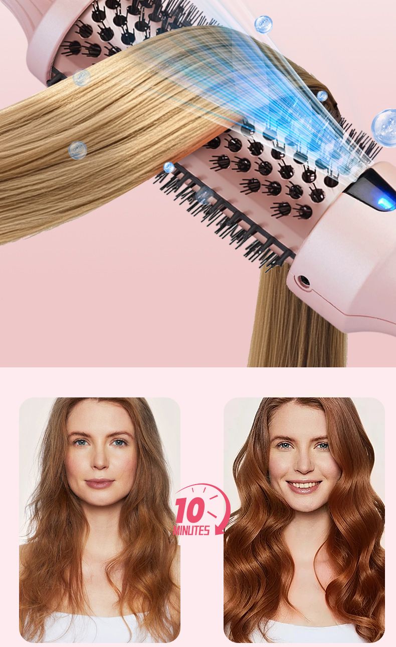 Vendita calda portatile ionico lisciante per capelli arricciacapelli spazzola rotonda strumento per lo styling dei capelli pettine elettrico riscaldato a infrarossi spazzola per lo styling dei capelli_voghion.com