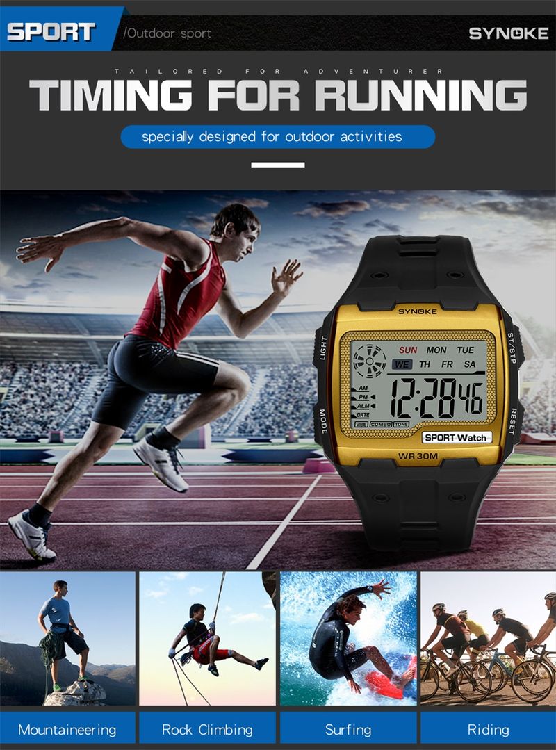 Orologio sportivo da uomo, militare, quadrato, digitale, orologio elettronico da uomo, LED, allarme, orologio da polso impermeabile, Dropshipping, nuovo_voghion.com
