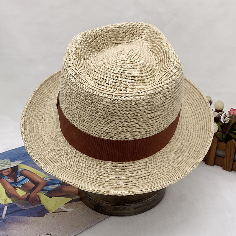 klassiska och fashionabla handvävda jazzhattar för män och kvinnor, solhattar, stråhattar, vår- och sommarhattar_voghion.com