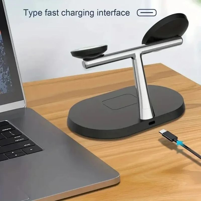 3 In 1 Fast Charging Magnetic Wireless Charger For Mag Safe IPhone 16-12 Pro Max Samsung S24 IPhone/Galaxy Watch_voghion.com