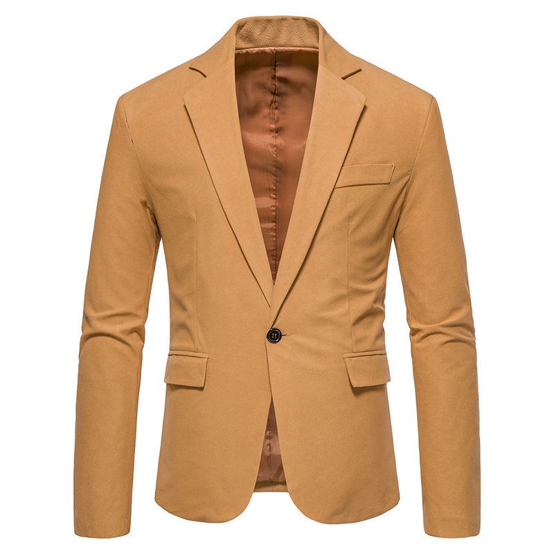 2024 Lente Nieuwe Trendy V-hals Suède Enkele Knoop Jas Pak Trouwjurk voor Mannen_voghion.com