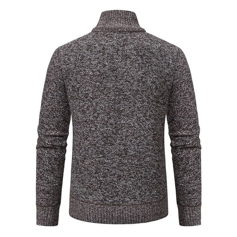 Herren-Strickpullover mit Fleecefutter – Slim-Fit-Pullover mit Stehkragen für Wärme im Winter_voghion.com