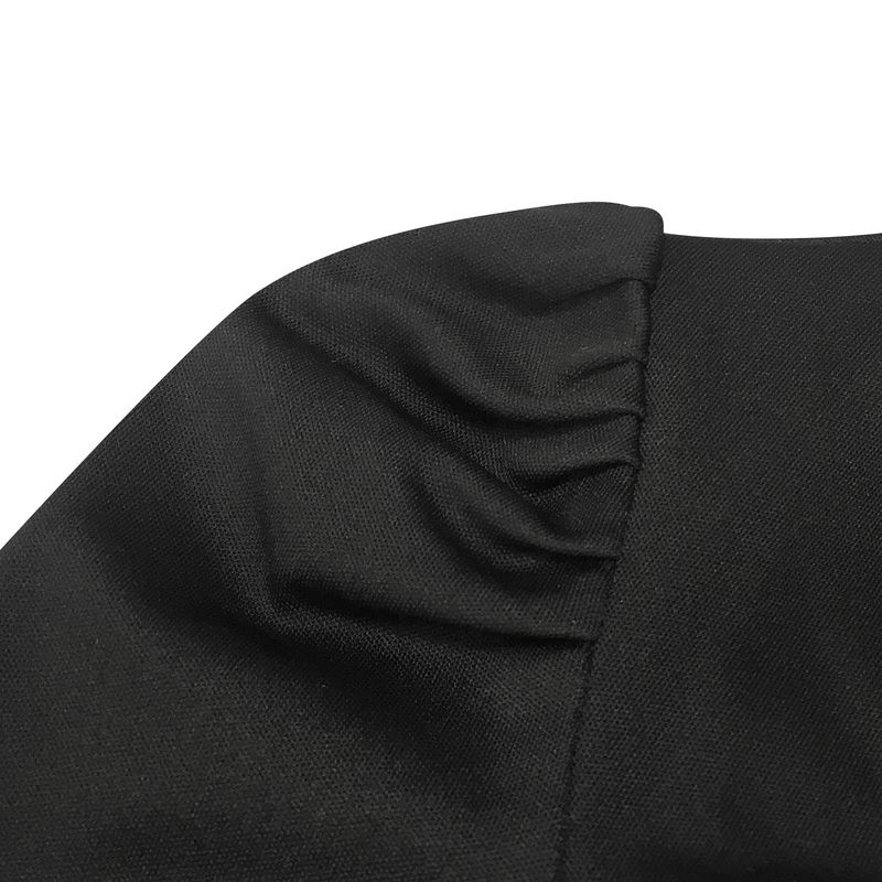 Dametøj nyt produkt ensfarvet sexet dyb V-rem plisseret brede ærmer lange bukser jumpsuit til kvinder_voghion.com