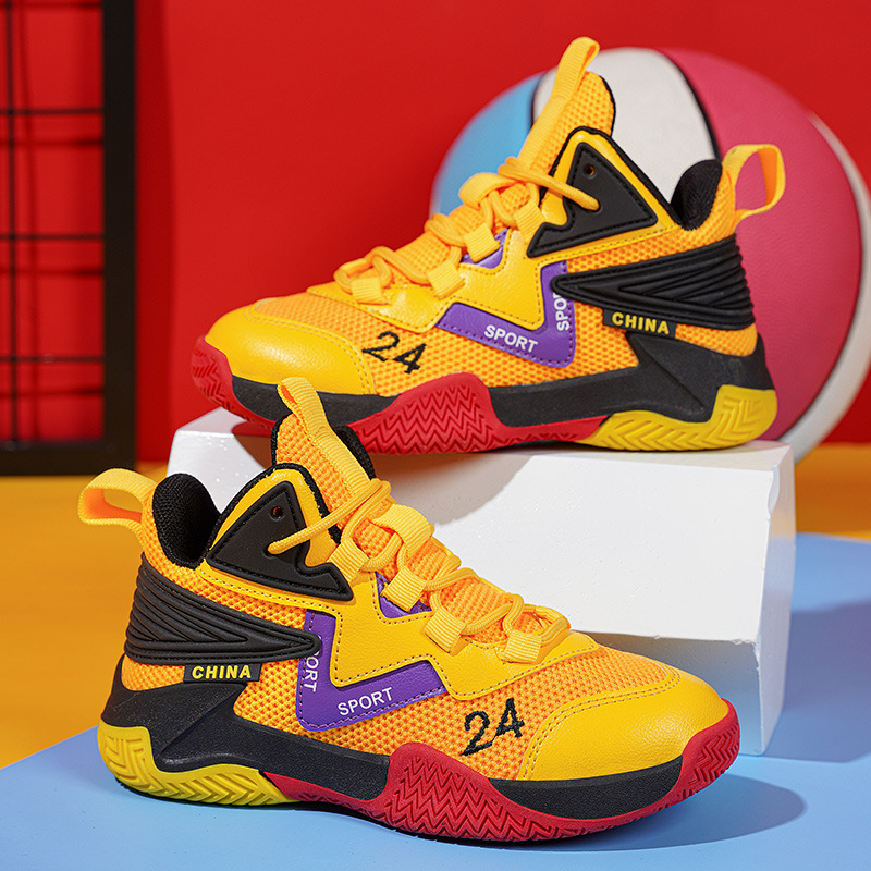 Scarpe da basket estive per bambini, in rete traspirante, antiscivolo, di medie dimensioni, per la primavera e l'autunno._voghion.com