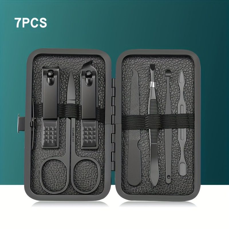 7/10/12/18/20/24PCS Set Professional Manicure Set Kits Stainless Steel Fingernail Toenail Clippers Set With Leather Portable_voghion.com