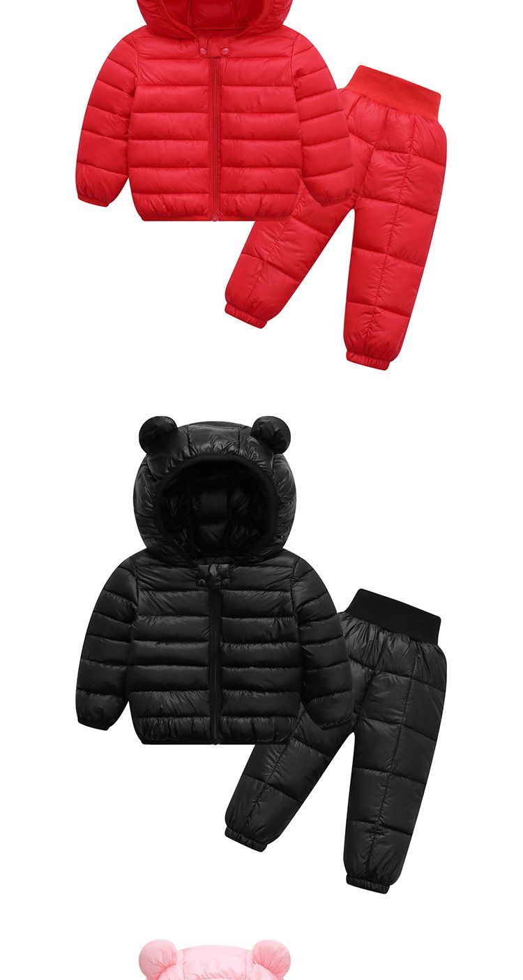Kids Winter Jacket Set, Boys Girls Fleece-Lined Hooded Coat With Warm Polyester Fill, Toddler Outerwear For Cold Weather (80-120cm, 8 Colors)_voghion.com