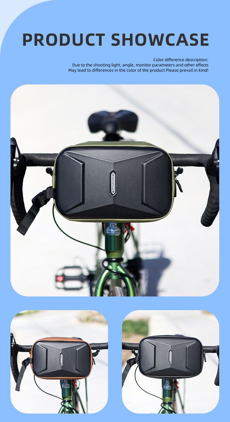 Nova bicicleta com feixe frontal de grande capacidade, bolsa crossbody de casca dura de montanha, bolsa suspensa de bicicleta com bateria dinâmica_voghion.com