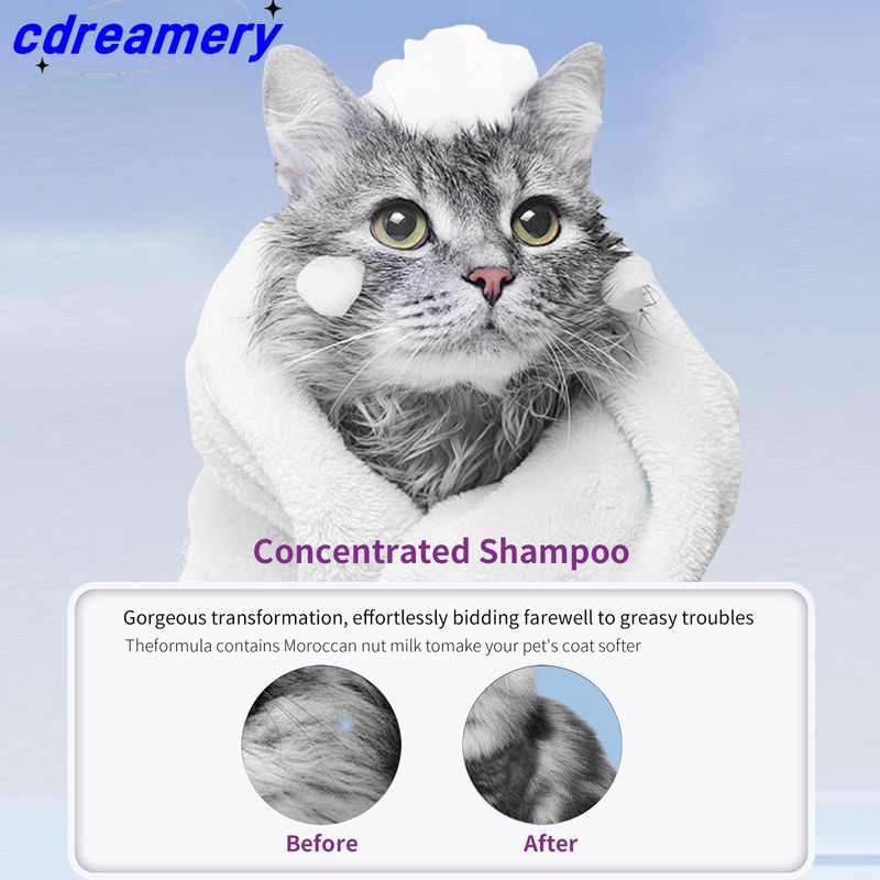 Cross-Border Pet Shampoo: Solução 2 em 1 para cães e gatos - Pulverizador de banho suave e shampoo de limpeza_voghion.com
