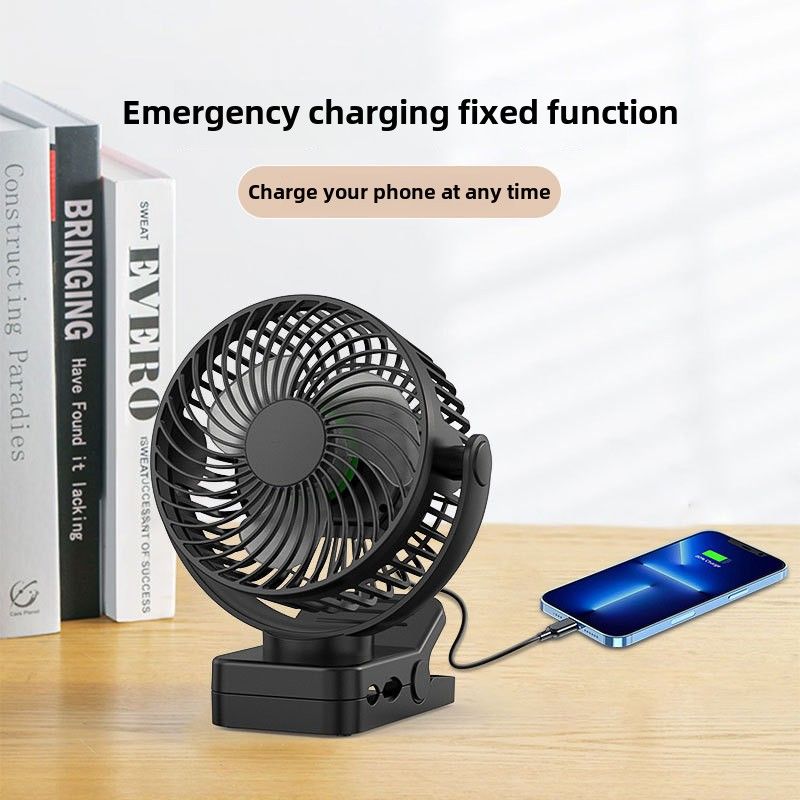 Novo ventilador USB de 6 polegadas com clipe, mini ventilador portátil com carregamento de bateria de longa duração, ventilador elétrico pequeno para escritório e dormitório_voghion.com