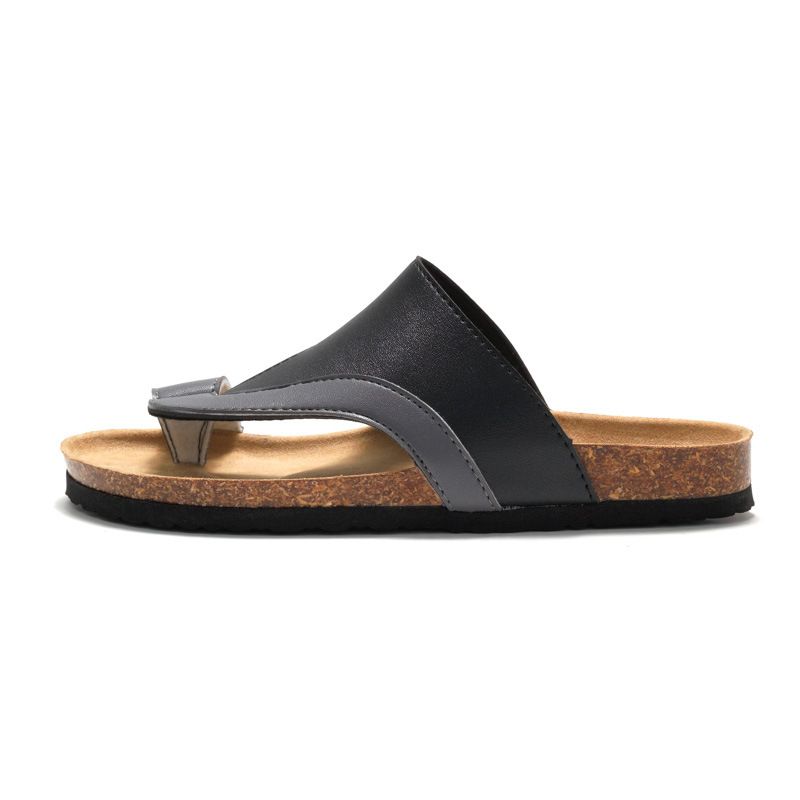 RUIZUSTOCK Kork-Flip-Flops im koreanischen Stil für Herren, trendige Sandalen, Jugend- und Studenten-Strandschuhe, Zehensteg_voghion.com