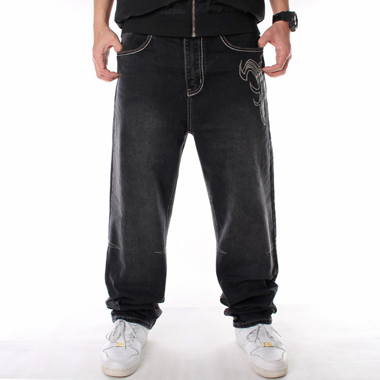 Men's Clothing Plus Size Hip Hop Jeans Hip Hop Clothing Washed Loose Skateboard Pants_voghion.com