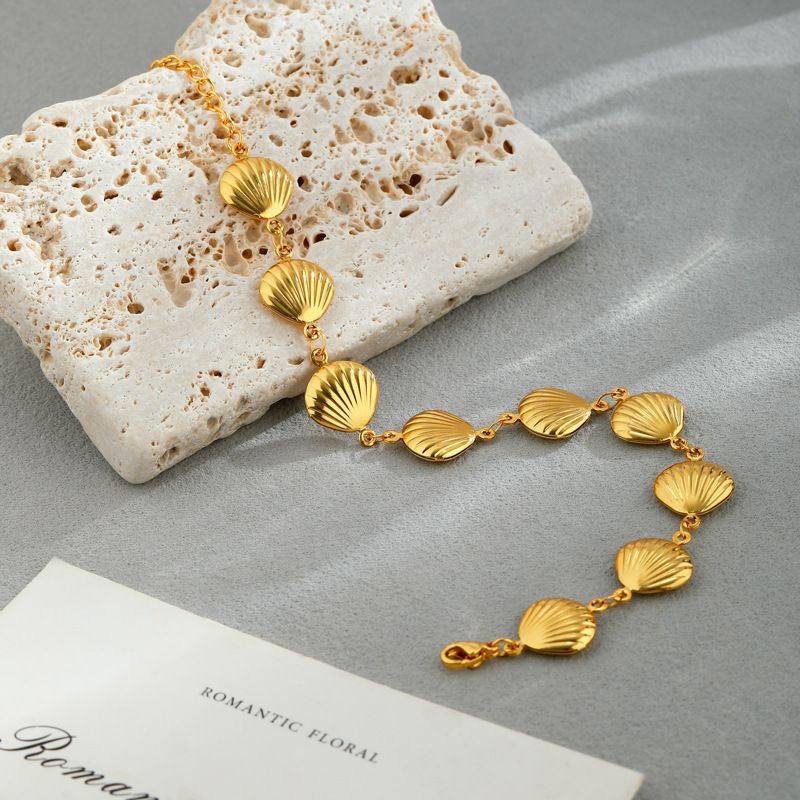 Marine Bracelet - Titanium Steel Shell & 18K Gold Plated Adjustable Bracelet (Saltwater Proof, No Fade)_voghion.com