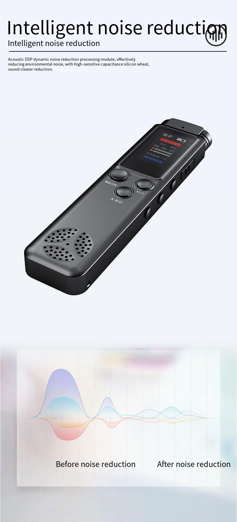 High-definition Noise Reduction Digital Voice Portable Classroom Training Conference Learning Voice-activated Recorder_voghion.com