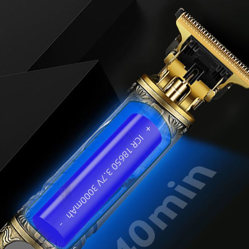 Ruixingst Máquina de cortar cabelo elétrica recarregável USB com padrão de dragão de baixo ruído Máquina de cortar cabelo digital elétrica para homens_voghion.com