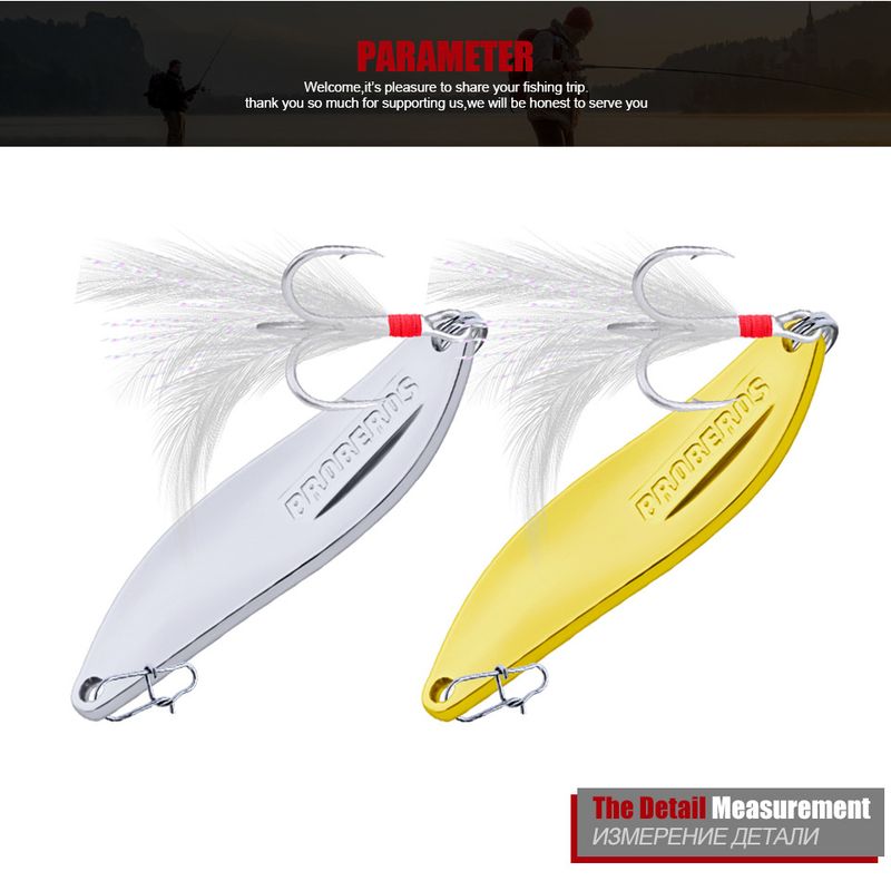 6#Esca da pesca in metallo con esche bianche a forma di striscia, con piume di paillettes sanguigne e design dell'amo con scanalatura sanguinea_voghion.com