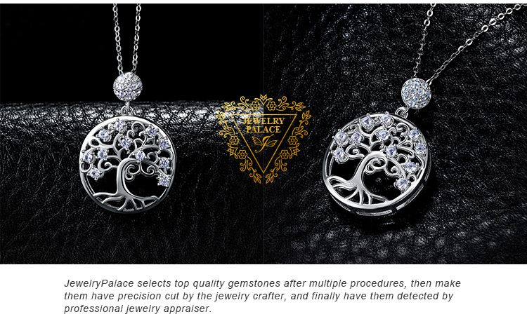 Colar com pingente de prata, joia Palace Life Tree criada com espinélio azul, declaração de moda, colar com pedras preciosas sem corrente_voghion.com