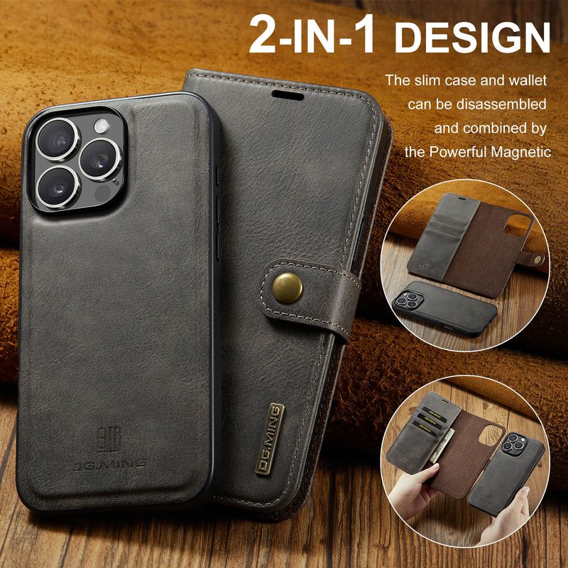 Suitable for iPhone16 Pro Max magnet split mobile phone leather case iPhone15 Pro Max protective case_voghion.com