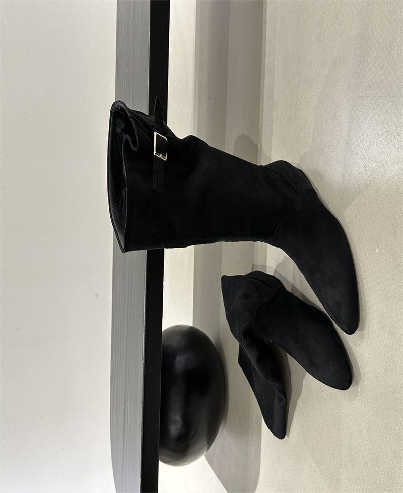 Eleganti stivali alti invernali Full Aura in stile Queen, stile francese scuro e minimalista, morbidi e morbidi, 2025_voghion.com