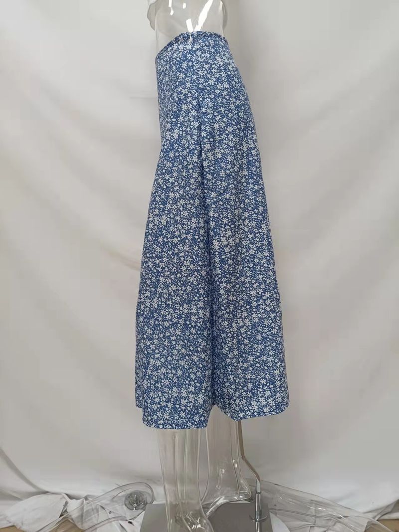 Women's Clothing Floral Skirt Slit A Line Hip Wrapped Long Skirt_voghion.com