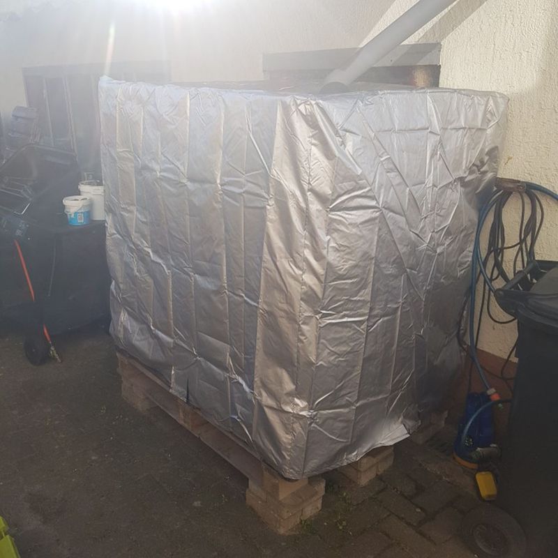 Silver UV Cover Is Suitable For 1000L IBC Container Aluminum Foil Waterproof And Dustproof Cover Rainwater Tank cloth_voghion.com