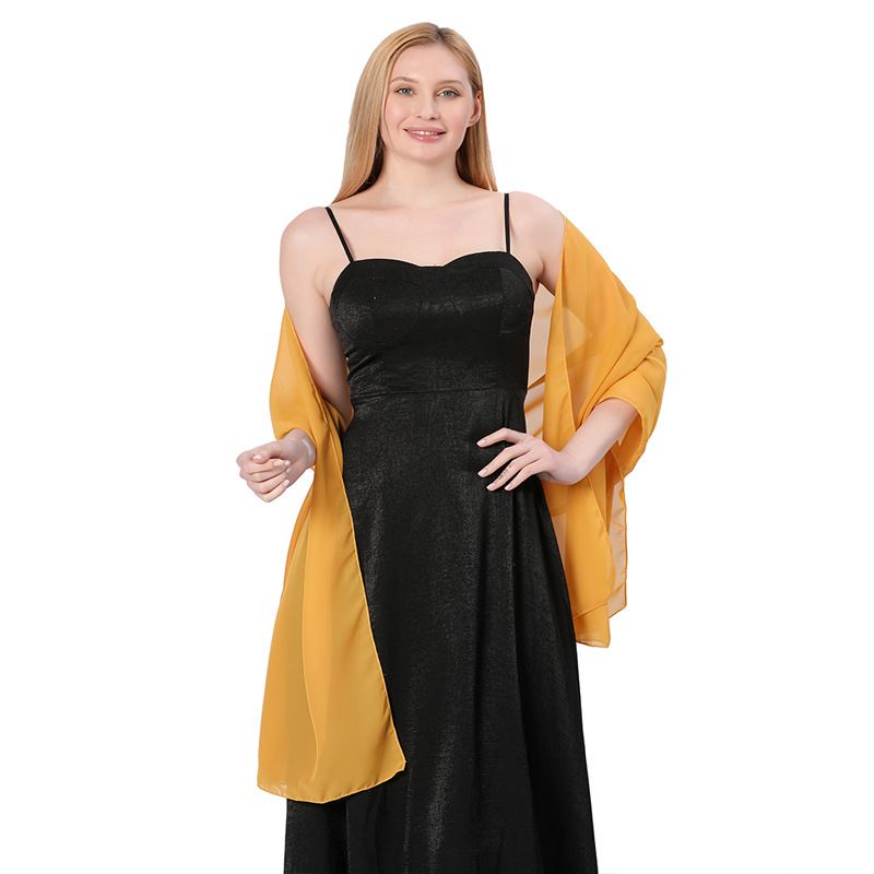 Scialle lungo in chiffon tinta unita di alta qualità per sposa, damigelle, abito da sposa, ballo di fine anno, cena, scialle da donna_voghion.com