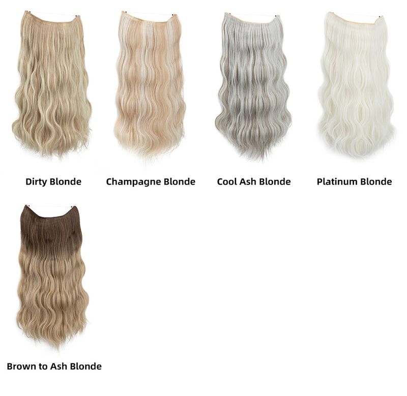 parrucca alla moda parrucca femminile pezzo unico pezzo di capelli Big Wave capelli lunghi e ricci pezzo di estensione dei capelli in fibra chimica senza cuciture_voghion.com