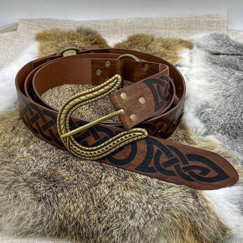 Nuovo transfrontaliero caldo vendita vichingo celtico goffrato cintura medievale retrò cavaliere cintura COSPLAY palco Prop_voghion.com