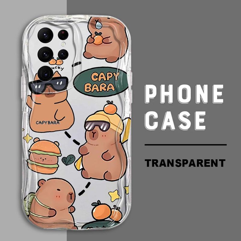 Grappige Capybara schattige telefoonhoes voor Samsung Galaxy S20 FE S23 FE S22 Plus S24 S25 Ultra S21 S23 S25 Ultra S25 Plus zachte hoes_voghion.com