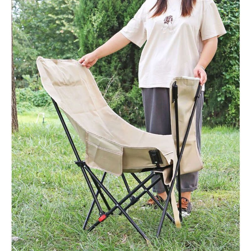 Lounge Chair, Dual-use For Sitting Lying, Lightweight Carrying Nap Bed, Outdoor Camping Folding Chair With Three_voghion.com