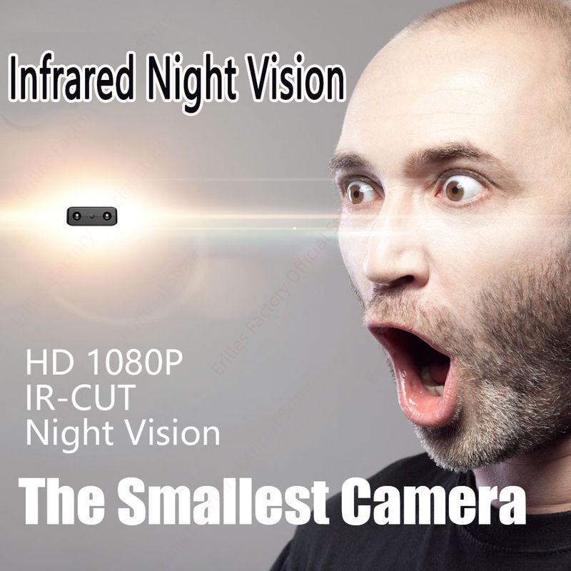 Mini telecamera di sicurezza domestica intelligente 1080P HD più piccola, videocamere IR-CUT con visione notturna, microcamera DV con rilevamento del movimento._voghion.com