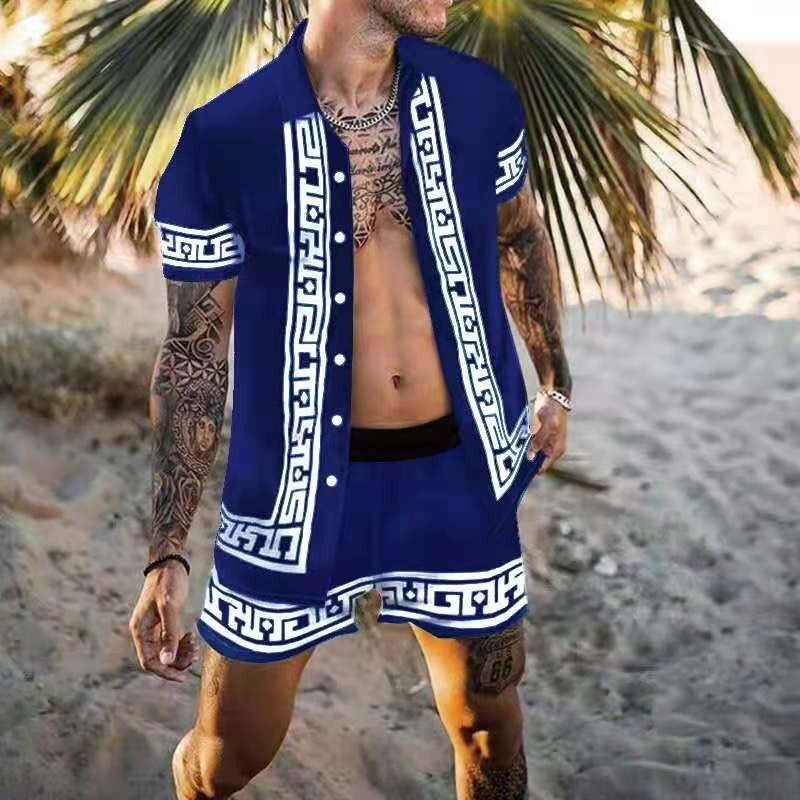 2 pièces pour hommes, motif à pois rouges, polo zippé confortable à la mode et ensemble short uni à cordon de serrage à la taille_voghion.com
