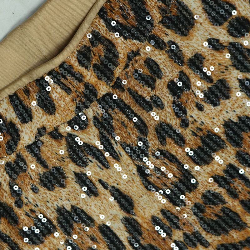 Abbigliamento da donna, moda casual da donna, stampa leopardata, paillettes, due pezzi, pelliccia, strisce, top senza maniche, pantaloni attillati per donna_voghion.com